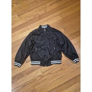Polo Ralph Lauren Childs Varsity Jacket, Black/ White Trim,Cotton Lined, Sz 6